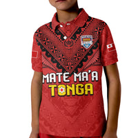 Tonga Rugby MMT Polo Shirt KID Ngatu Mate Maa Tonga Simple LT13 Kid Red - Polynesian Pride