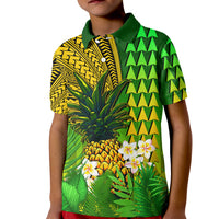 Hawaii Pineapple Polo Shirt Plumeria Frangipani Mix Tribal Pattern LT13 - Polynesian Pride