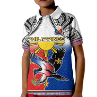 Custom Philippines Polo Shirt KID Polynesian Filipino Pattern With Eagle LT14 - Polynesian Pride