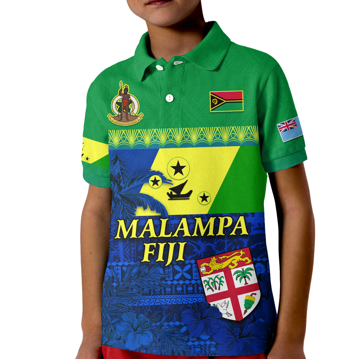 Malampa Fiji Day Polo Shirt Vanuatu Polynesia mix Flowers LT13 - Polynesian Pride
