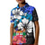 Fiji Tie Dye Polo Shirt Polynesian Blue Tribal Creative Tropical Flowers LT13 - Polynesian Pride