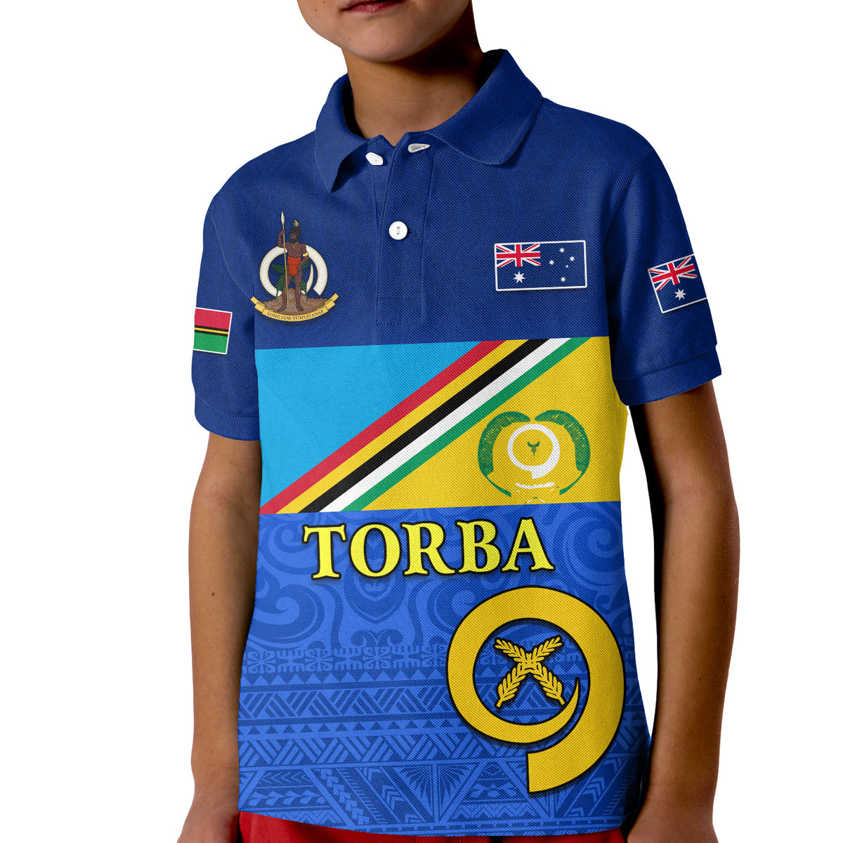 Custom Torba Vanuatu Province Polo Shirt Mix Australia Flag LT13 - Polynesian Pride