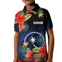Custom Chuuk State Polo Shirt FSM Hibiscus Flowers Mix Polynesian LT14 - Polynesian Pride