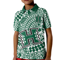 Hawaii Football Polo Shirt Rainbow Warriors Tribal Kakau LT14 - Polynesian Pride