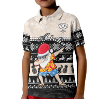 Hawaii Mele Kalikimaka Polo Shirt Dabbing Santa Black Merry Christmas LT14 - Polynesian Pride