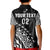 (Custom Text And Number) Fiji Rugby Polo Shirt KID Fijian Cibi Dance Tapa Pattern Black LT14 - Polynesian Pride