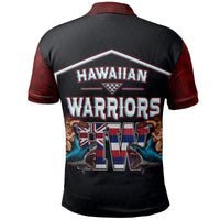 Hawaii Polo Shirt Hawaiian Flag Kanaka Maoli Warrior On Shark - Polynesian Pride