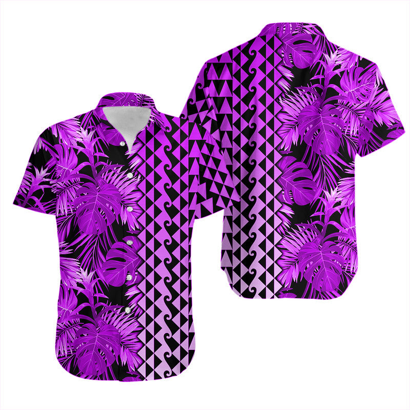 Kakau Hawaii Mixed Monstera and Sabal Palm Leaves No4 LT9 Purple - Polynesian Pride