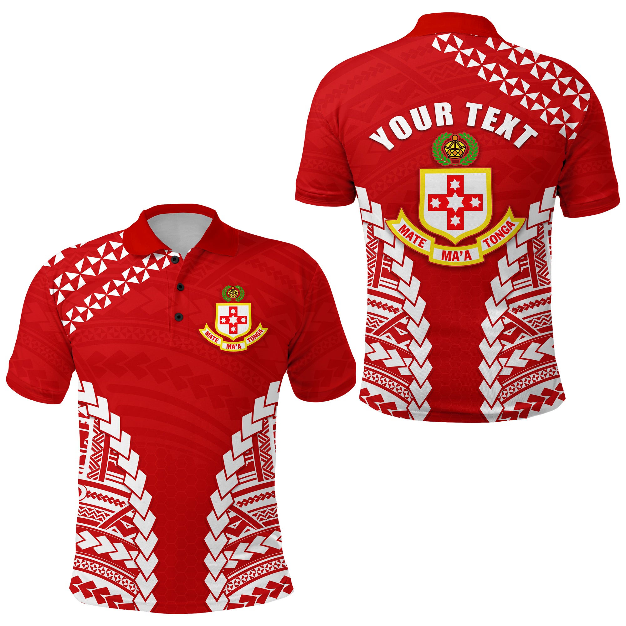 Custom Kolisi Tonga Polo Shirt LT13 Unisex Red - Polynesian Pride