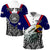 Custom American Samoa Polo Shirt Bald Eagle Mix Polynesian LT13 Blue - Polynesian Pride