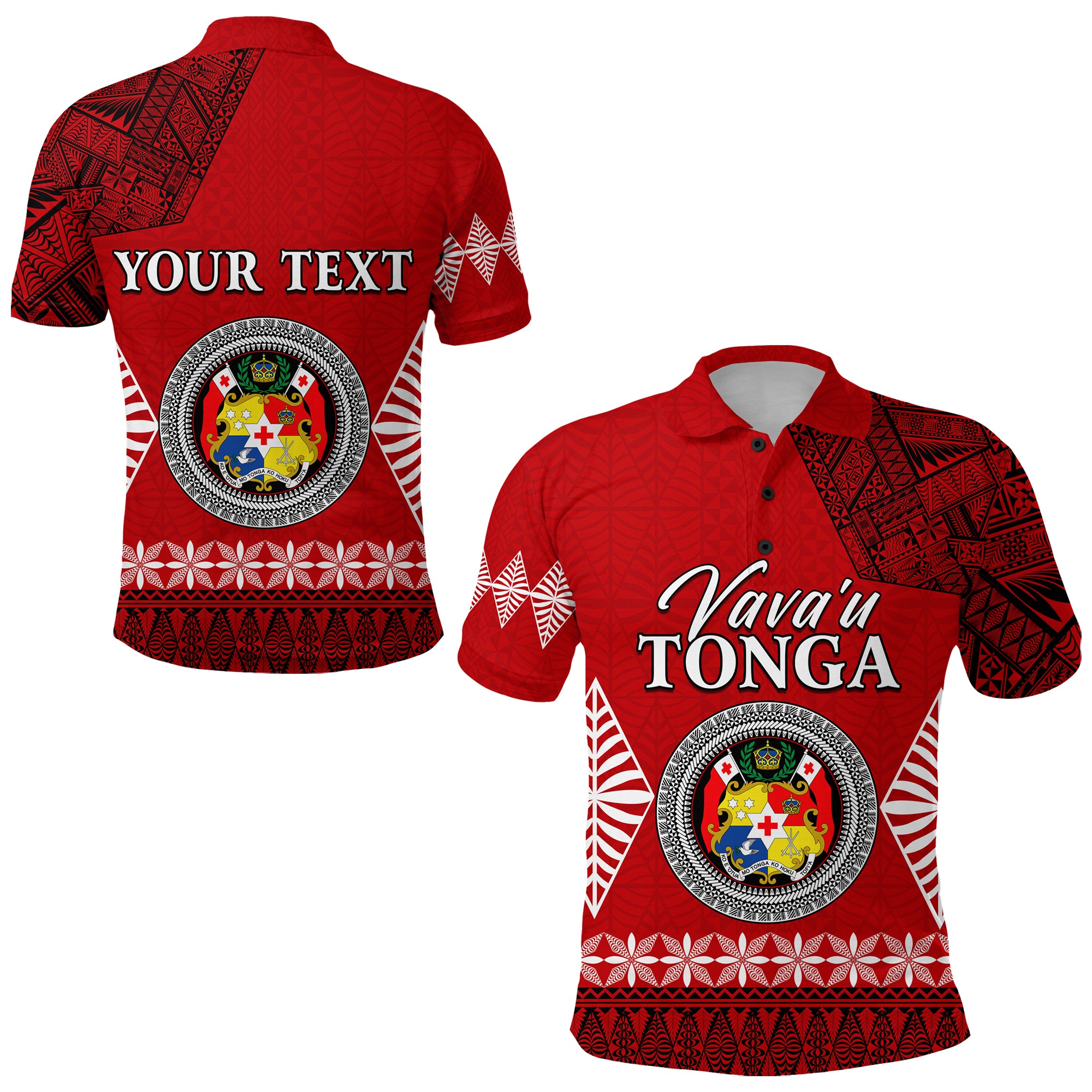 Custom Vavau Tonga Polo Shirt Tongan Ngatu LT13 Unisex Red - Polynesian Pride