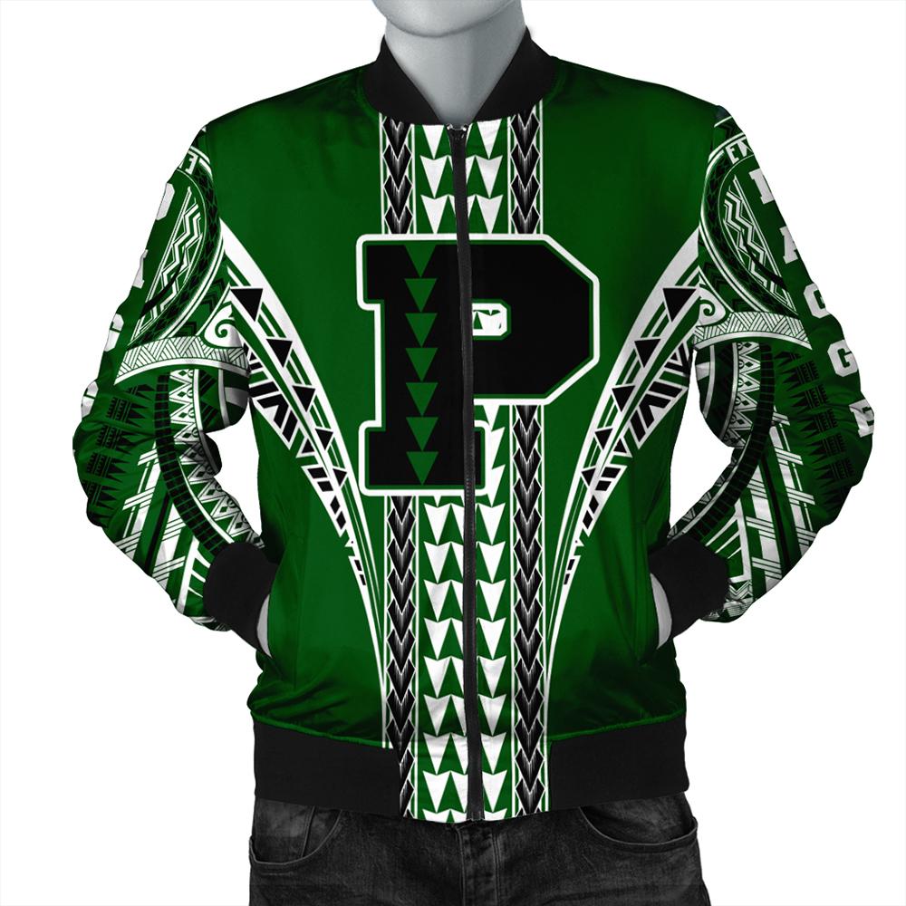 Hawaii Bomber Jacket - Pahoa High Bomber Jacket AH Green Unisex - Polynesian Pride