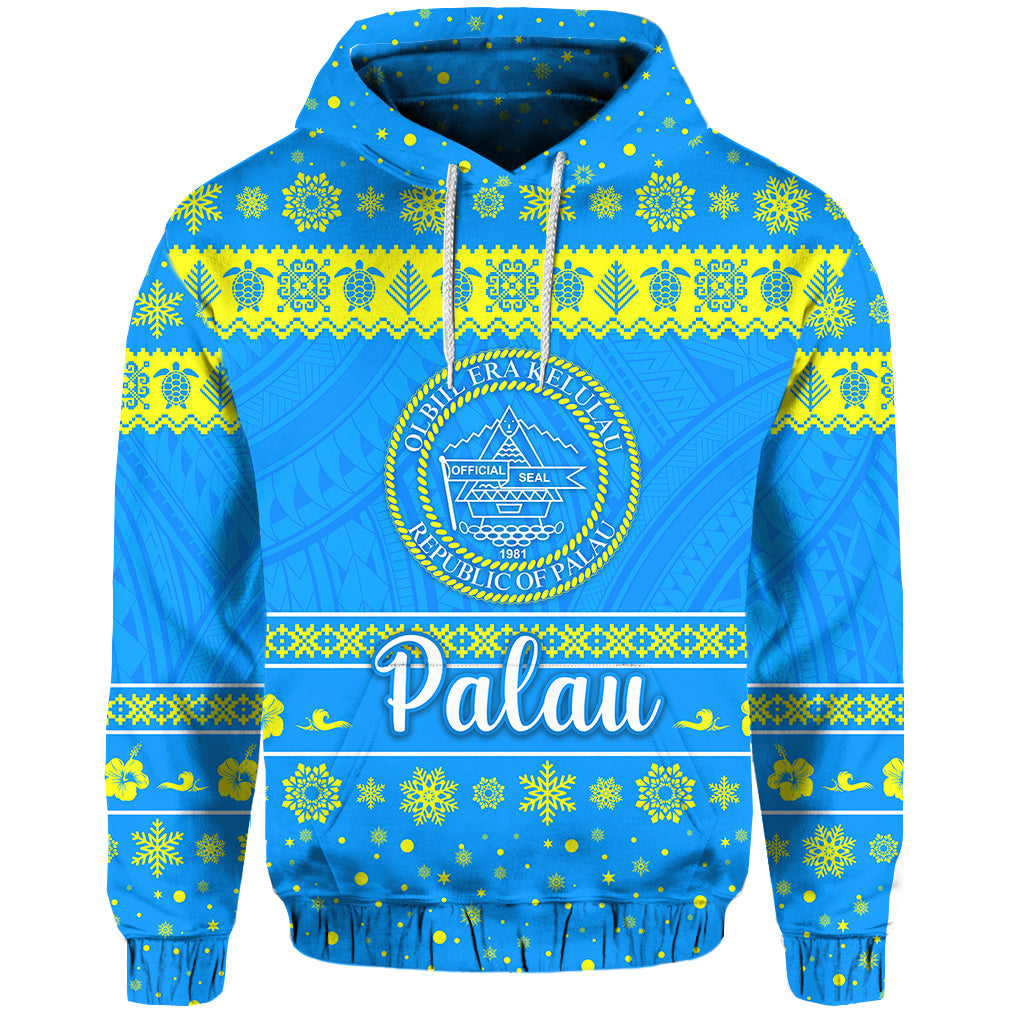 Custom Palau Christmas Hoodie Simple Style LT8 - Polynesian Pride