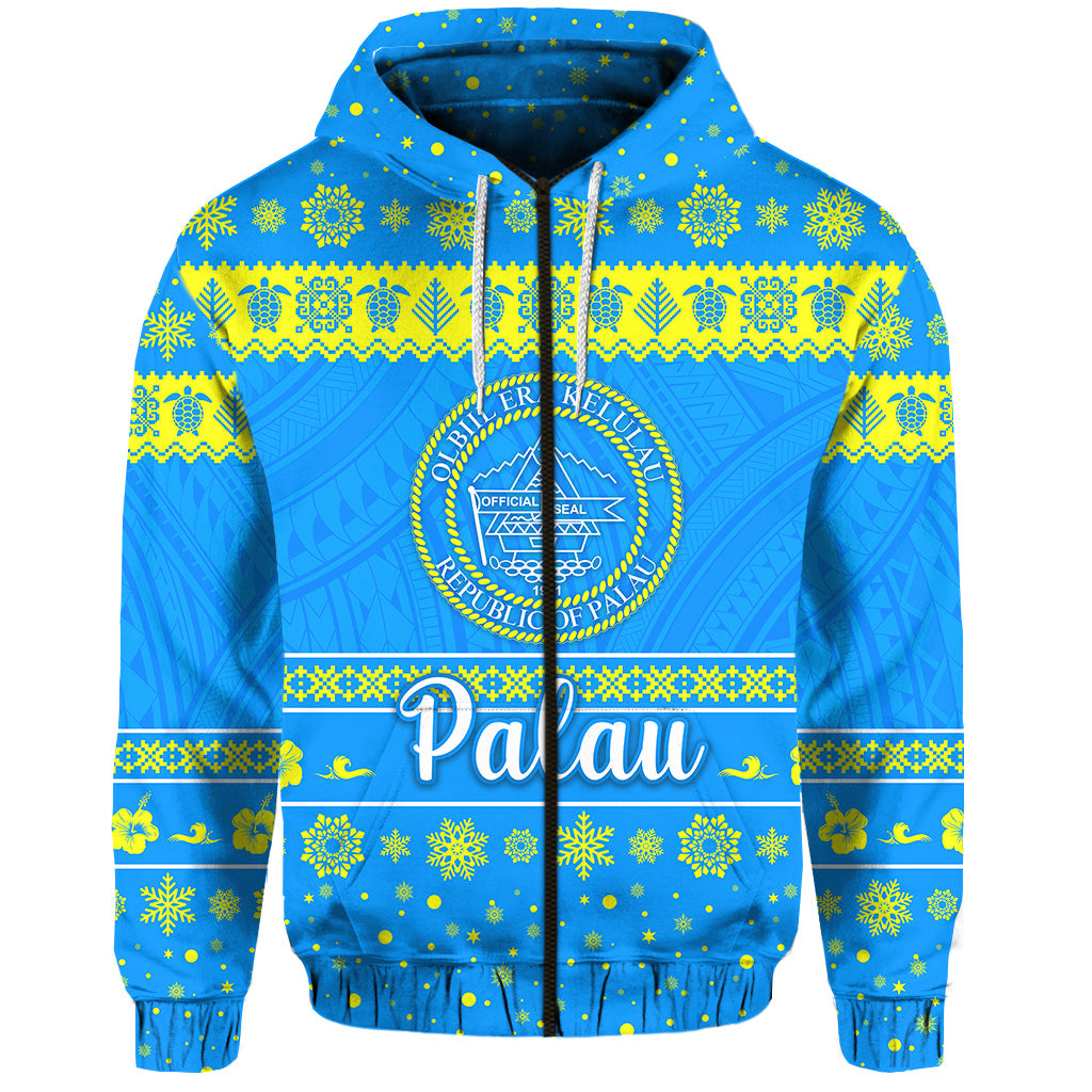 Palau Christmas Zip Hoodie Simple Style LT8 - Polynesian Pride