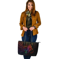 Palau Leather Tote - Butterfly Polynesian Style - Polynesian Pride
