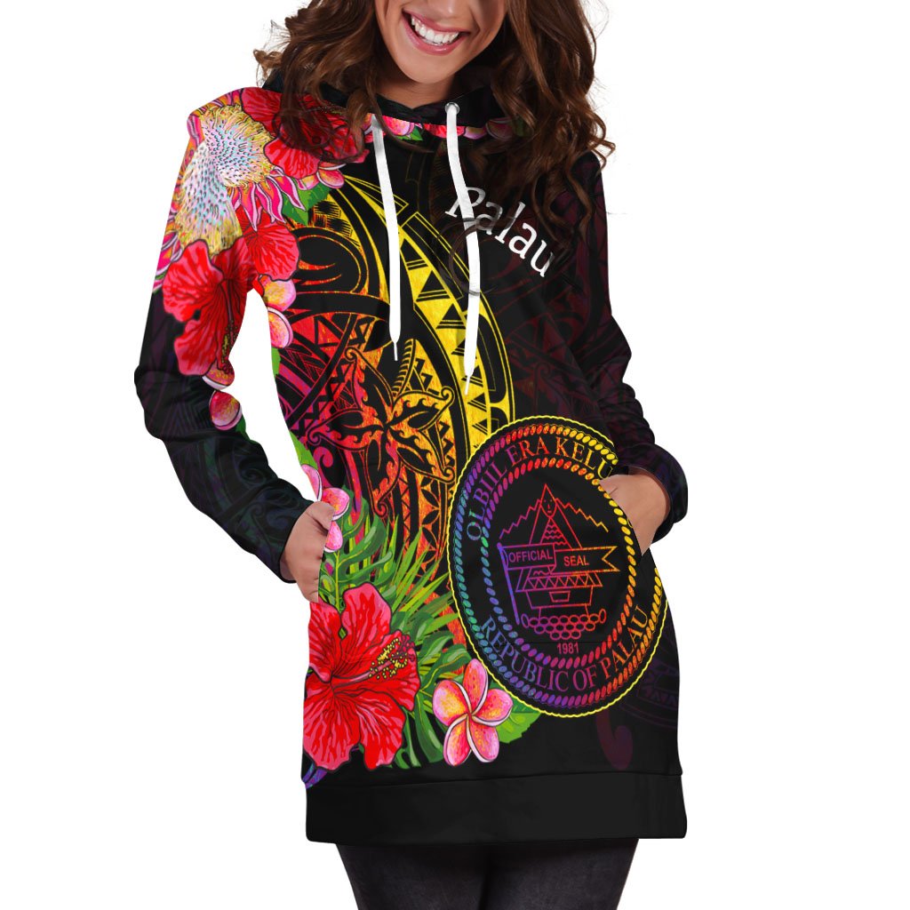Palau Hoodie Dress - Tropical Hippie Style - Polynesian Pride