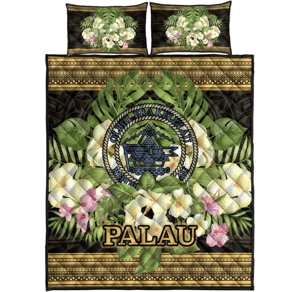 Palau Quilt Bed Set - Polynesian Gold Patterns Collection - Polynesian Pride