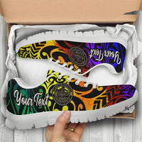 Palau Custom Personalised Sneakers - Rainbow Polynesian Pattern - Polynesian Pride