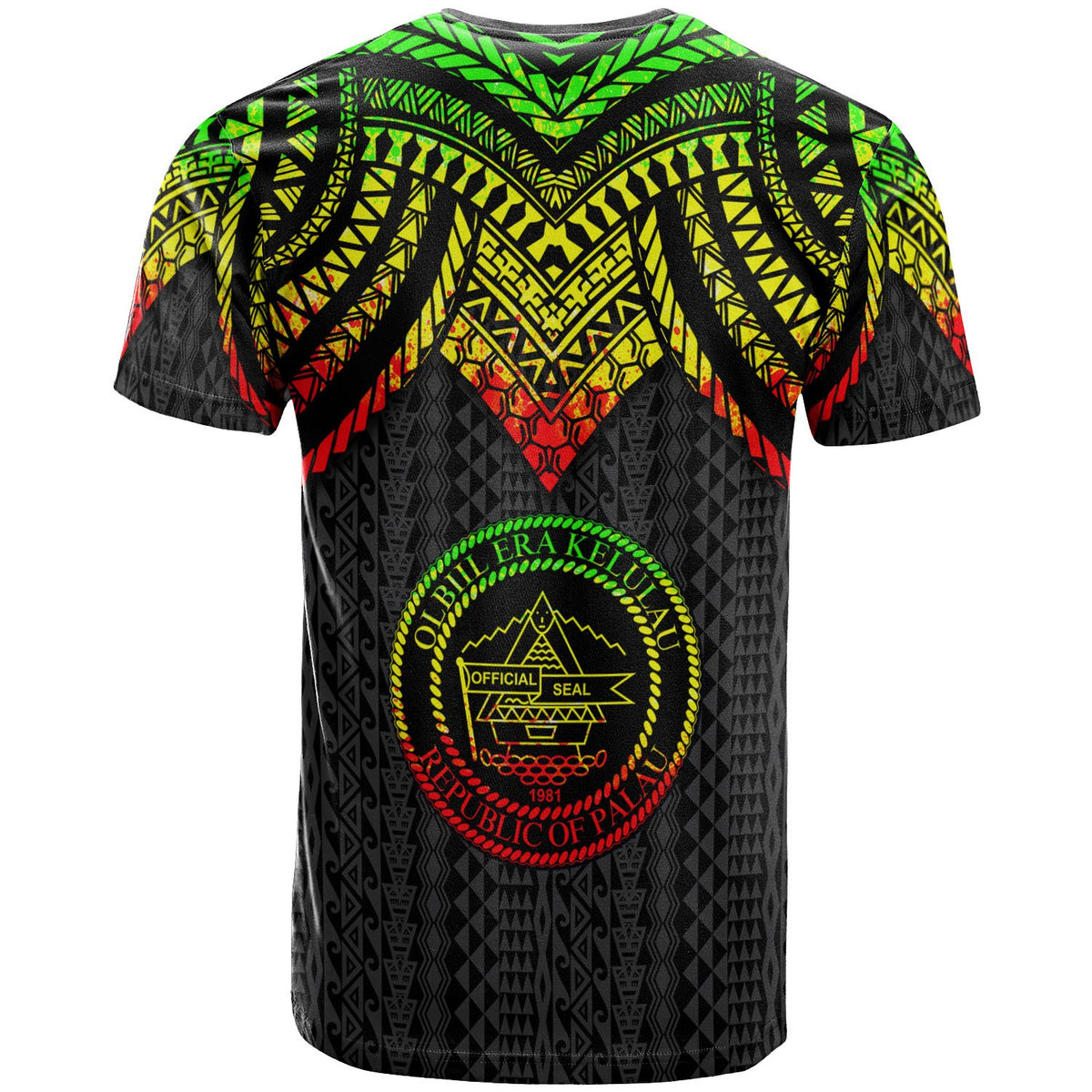 Palau T Shirt Polynesian Armor Style Reagge - Polynesian Pride