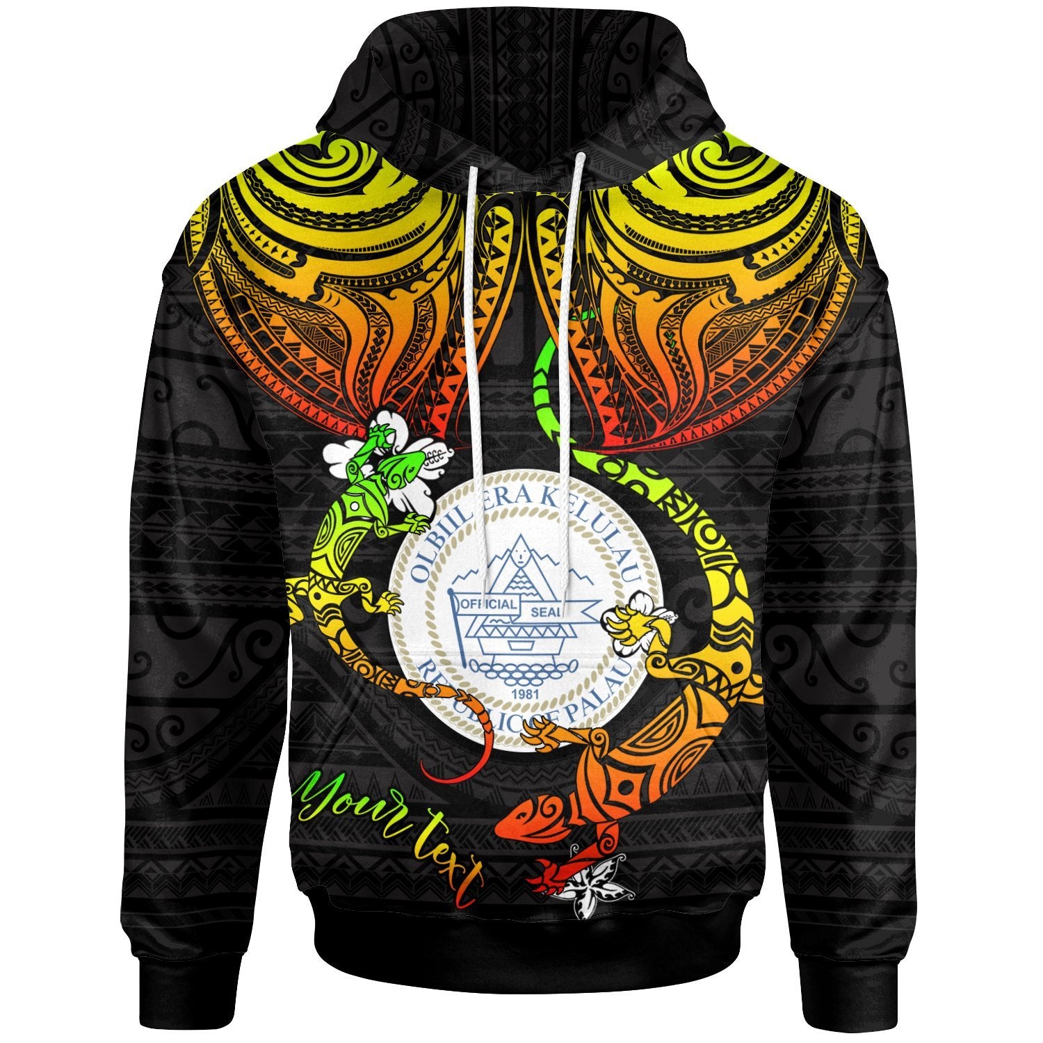 Palau Custom Hoodie Lizard Good Chest Unisex Reggae - Polynesian Pride