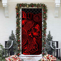 Palau Door Cover Turtle Hibiscus Red - Polynesian Pride
