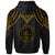 Palau Custom Zip up Hoodie Polynesian Armor Style Gold - Polynesian Pride