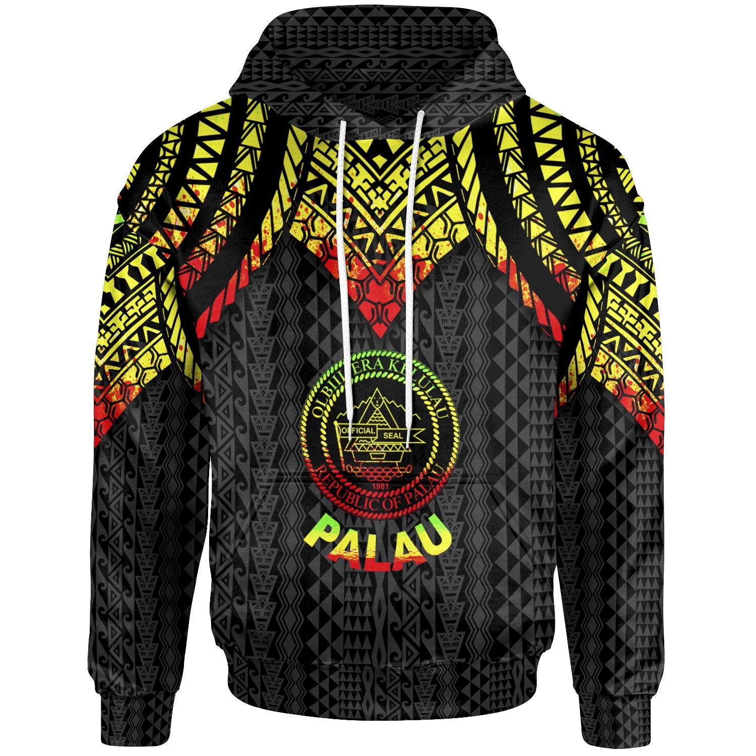 Palau Hoodie Polynesian Armor Style Reagge Unisex Reagge - Polynesian Pride