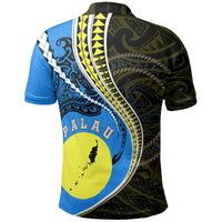 Palau Polo T Shirt Palau Flag Seal Kanaloa Tatau Gen PW K7 - Polynesian Pride