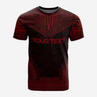 Palau Custom T Shirt Palau Seal Polynesian Chief Tattoo Red Version - Polynesian Pride