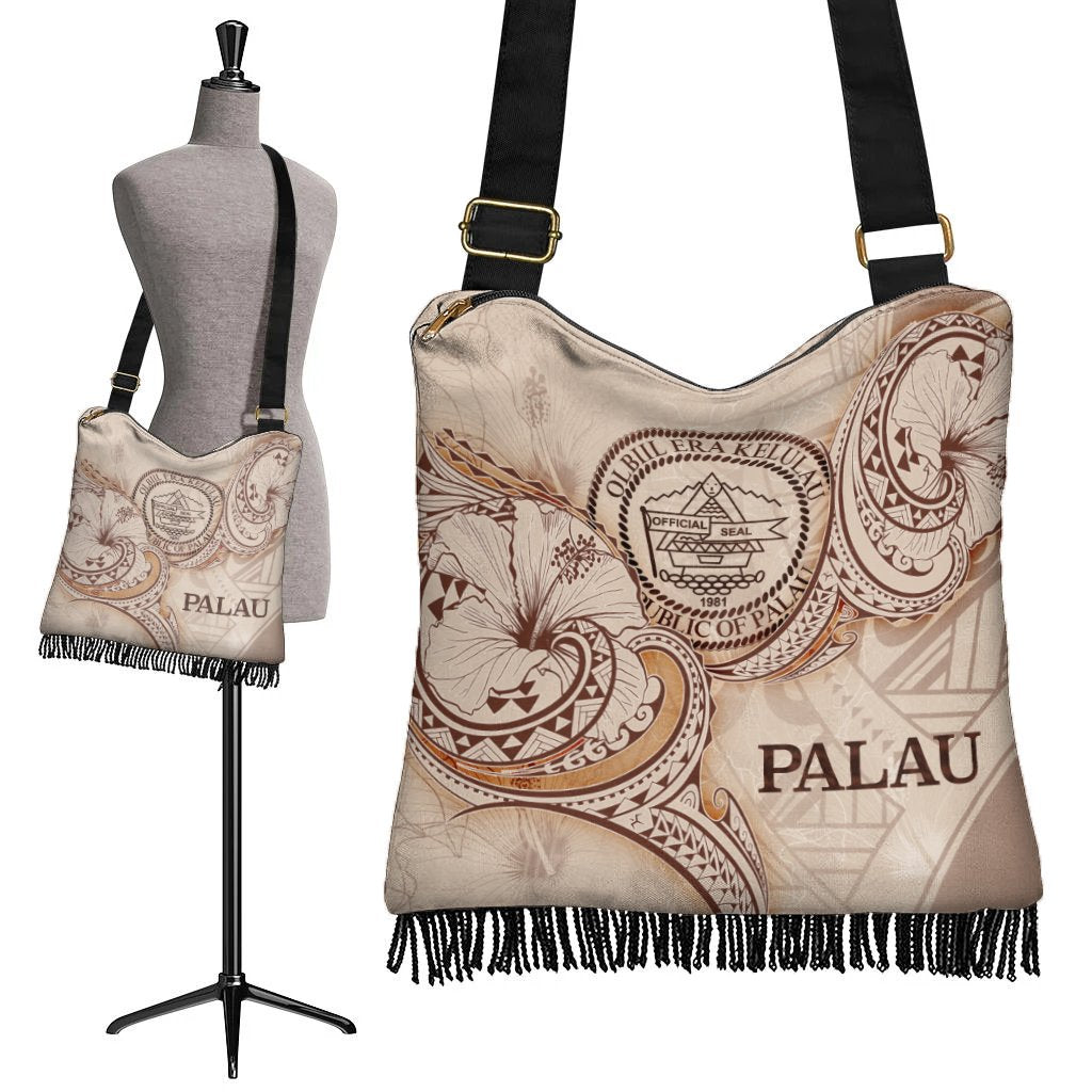 Palau Boho Handbag - Hibiscus Flowers Vintage Style - Polynesian Pride