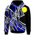 Palau Hoodie Tribal Flower Special Pattern Blue Color Unisex Blue - Polynesian Pride