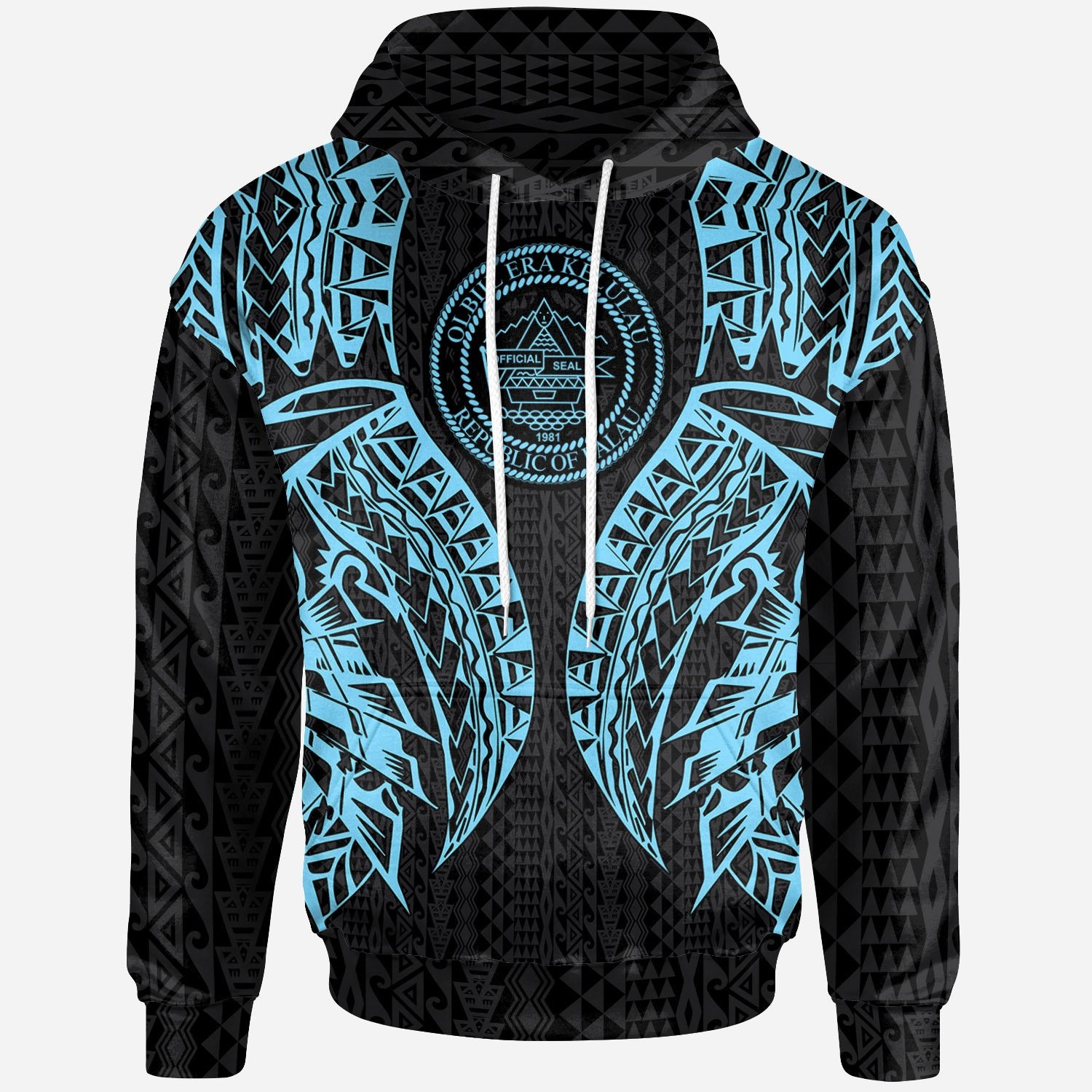 Palau Hoodie Polynesian Lion Head Neon Style Unisex Neon - Polynesian Pride