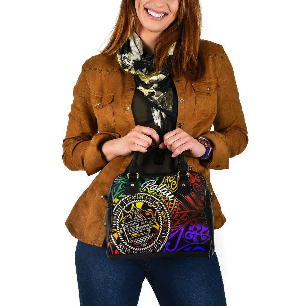 Palau Shoulder Handbag - Rainbow Polynesian Pattern - Polynesian Pride