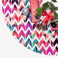 Palm Foliage On Striped Zigzag Tree Skirt - Polynesian Pride