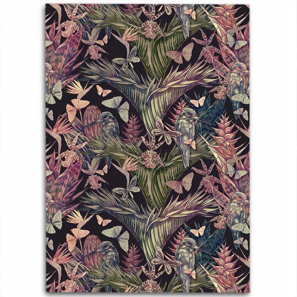 Palm Leaves, Tropical Flowers Area Rug - AH Luxurious - Polynesian Pride