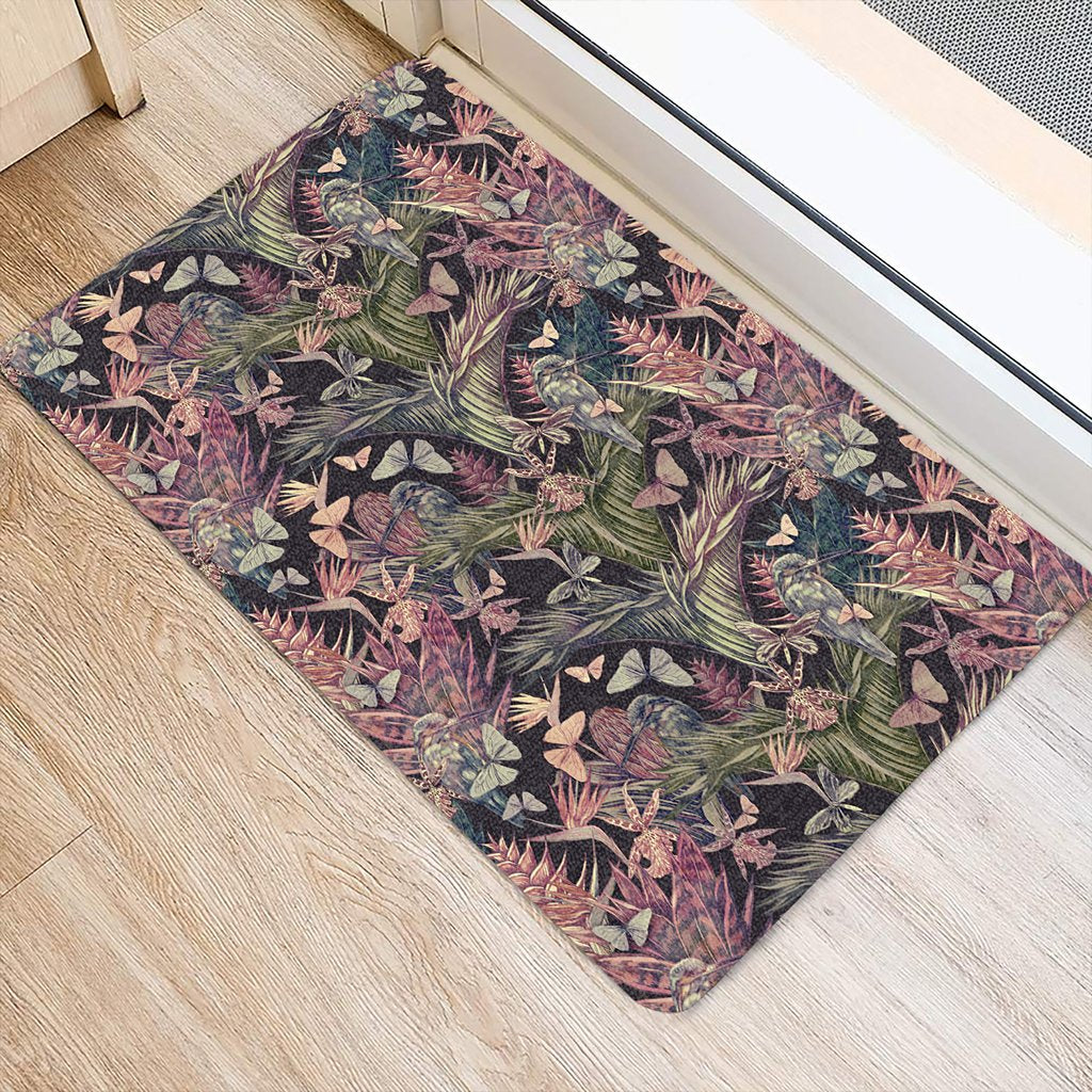 Palm Leaves, Tropical Flowers Hawaii Door Mat - Polynesian Pride