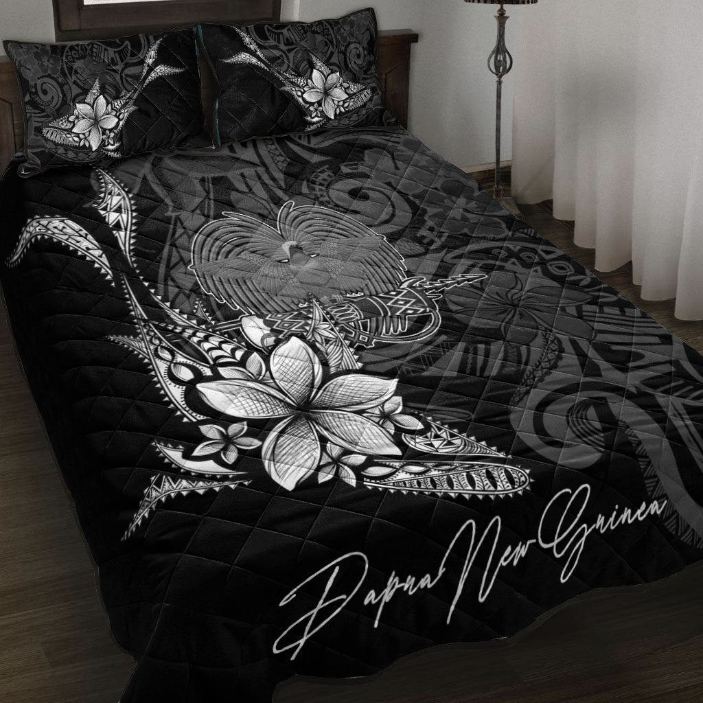 Papua New Guinea Quilt Bed Set - Fish With Plumeria Flowers Style - Polynesian Pride