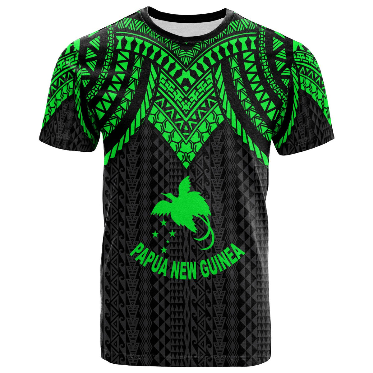 Papua New Guinea T Shirt Polynesian Armor Style Green Unisex Art - Polynesian Pride