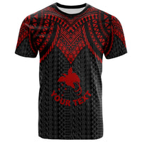 Papua New Guinea Custom T Shirt Polynesian Armor Style Red Unisex Red - Polynesian Pride