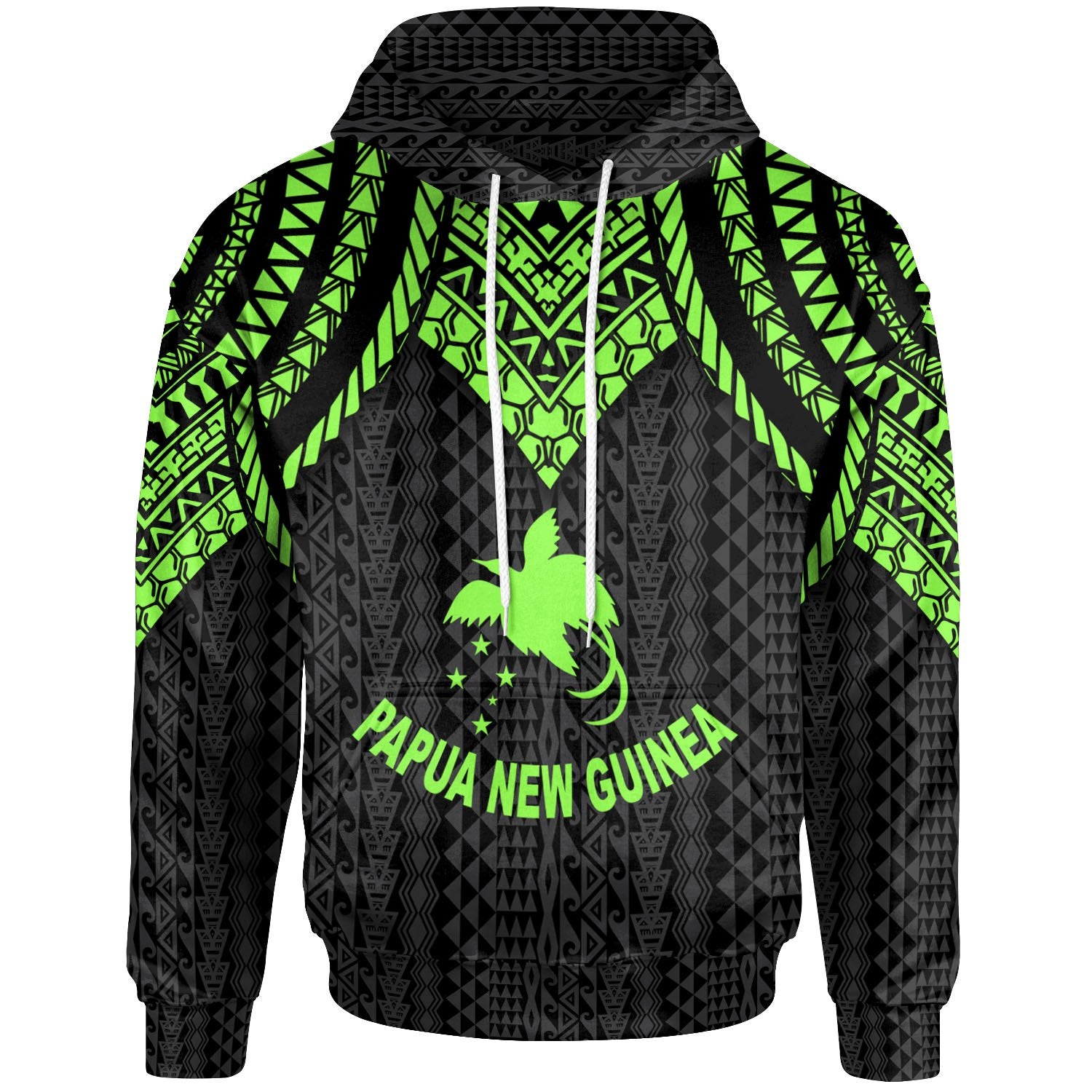 Papua New Guinea Hoodie Polynesian Armor Style Green Unisex Green - Polynesian Pride