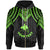 Papua New Guinea Custom Zip up Hoodie Polynesian Armor Style Green Unisex Green - Polynesian Pride