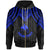 Papua New Guinea Custom Zip up Hoodie Polynesian Armor Style Blue Unisex Blue - Polynesian Pride