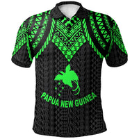 Papua New Guinea Polo Shirt Polynesian Armor Style Green Unisex Green - Polynesian Pride