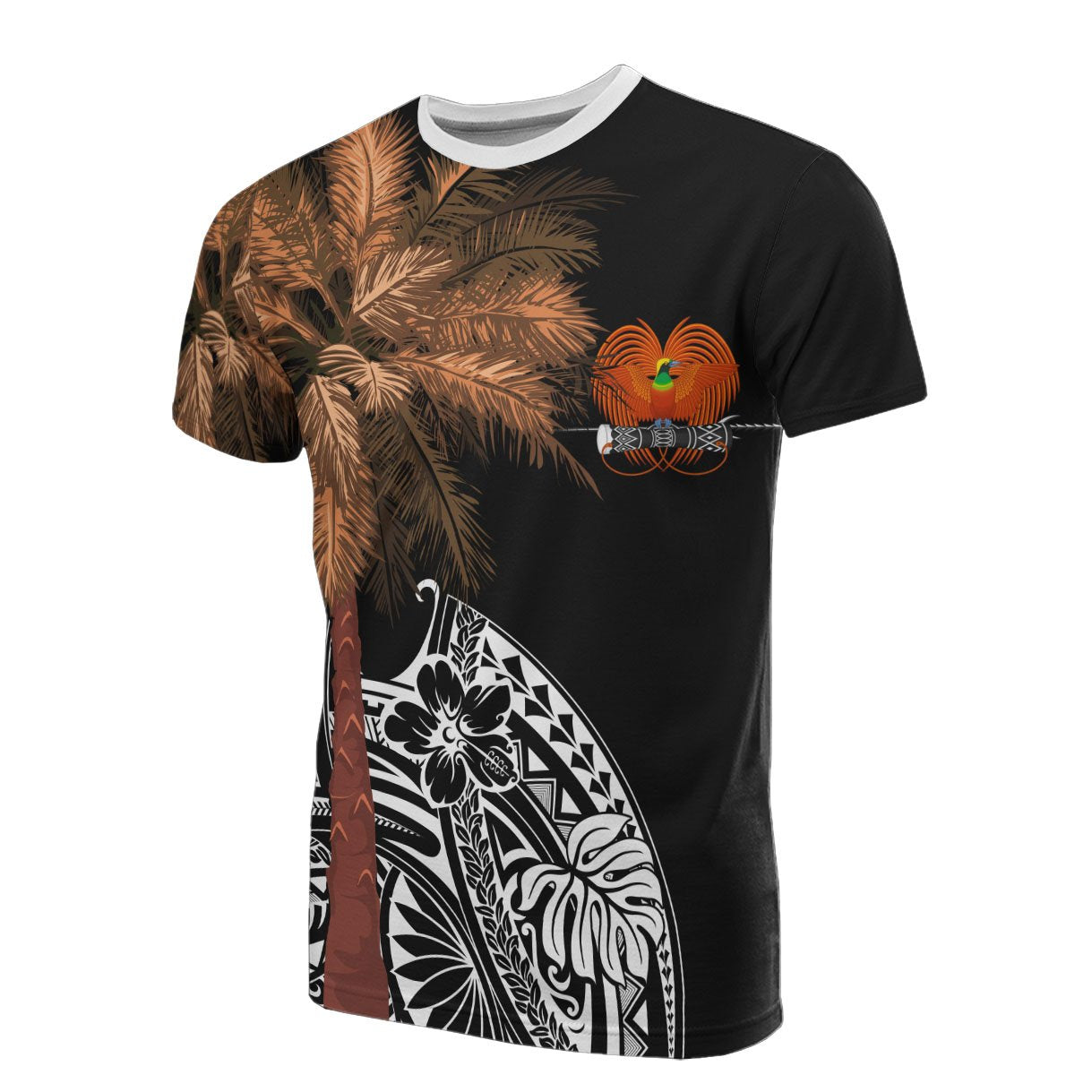 Papua New Guinea All T Shirt Polynesian Palm Tree Black Unisex Black - Polynesian Pride