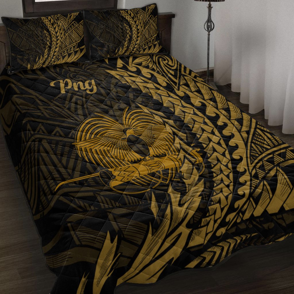 Papua New Guinea Quilt Bed Set - Wings Style Black - Polynesian Pride