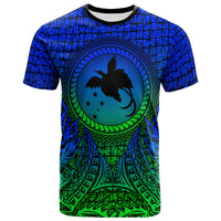 Papua New Guinea T Shirt Circle Pattern Blue Unisex Blue - Polynesian Pride