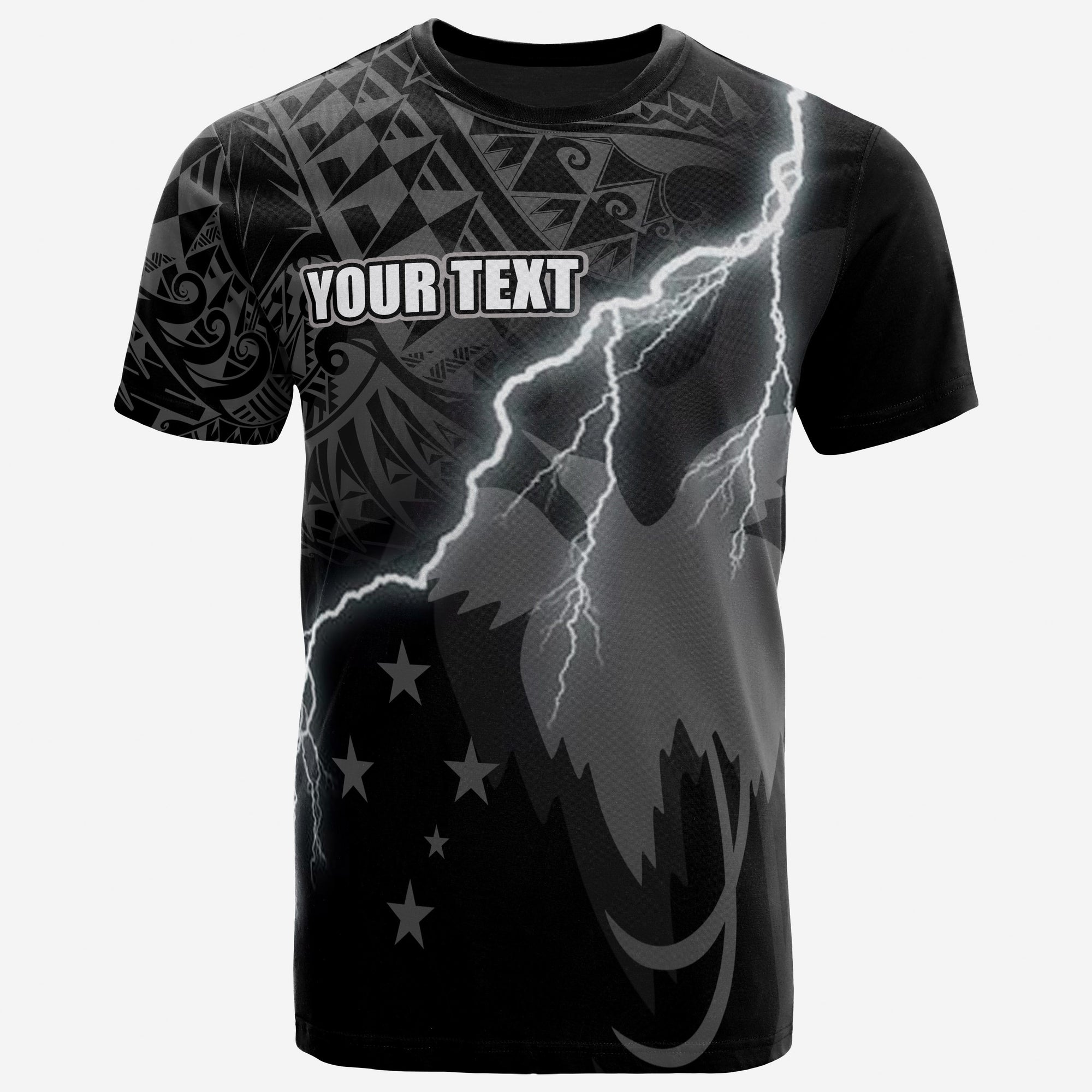 Papua New Guinea Custom T Shirt Papua New Guinea Flag Lighting Thunder Unisex Black - Polynesian Pride