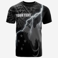 Papua New Guinea Custom T Shirt Papua New Guinea Flag Lighting Thunder Unisex Black - Polynesian Pride