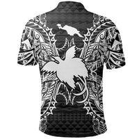 Papua New Guinea Polo Shirt Papua New Guinea Flag Map Polynesian Tattoo Black - Polynesian Pride