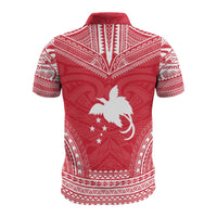 Papua New Guinea Custom Polo Shirt Papua New Guinea Coat Of Arms Polynesian Chief Tattoo Flag Version - Polynesian Pride